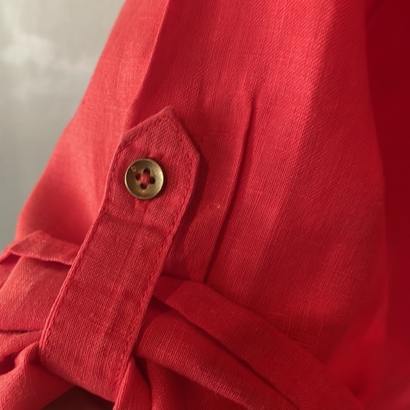 Sigrid Olsen Cherry Red Linen Jacket/Top - Picture 7 of 9